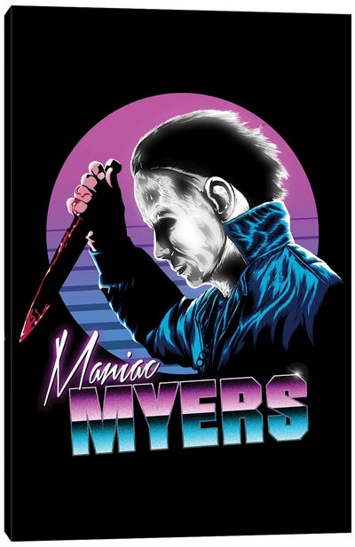 Retro Myers Canvas Art Print - Horror Movie Art