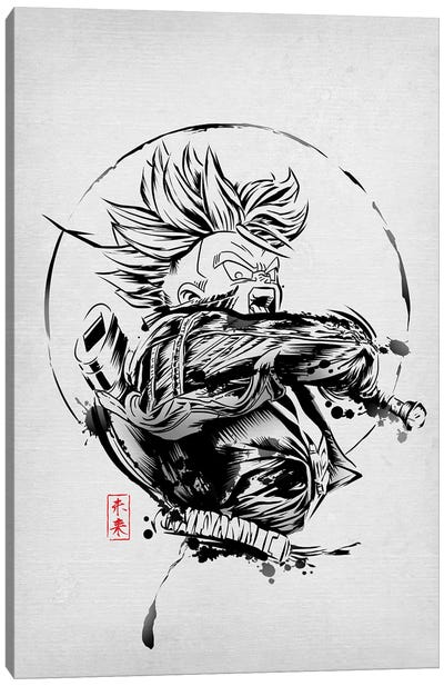 Warrior From The Future Canvas Art Print - Dragon Ball Z
