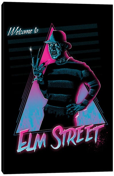 Welcome To Elm Street Canvas Art Print - Freddy Krueger