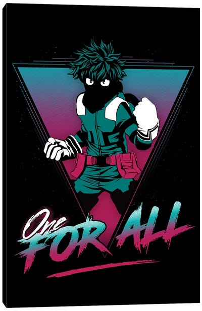 One For All Canvas Art Print - Anime TV Show Art
