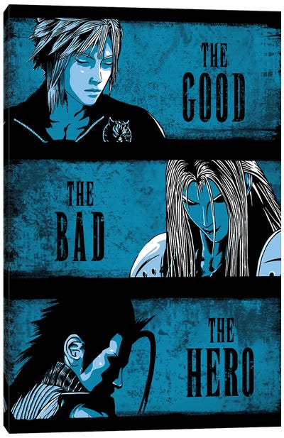 The Good The Bad And The Hero Canvas Art Print - Final Fantasy