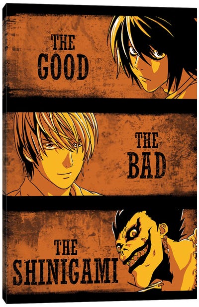 The Good, The Bad And The Shinigami Canvas Art Print - Death Note