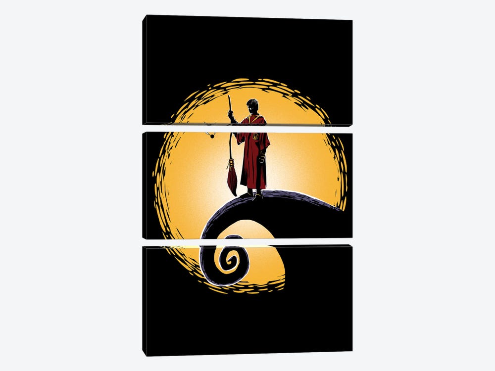 Quidditch Before Christmas by Denis Orio Ibañez 3-piece Canvas Wall Art
