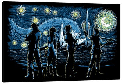 Starry Road Trip Canvas Art Print - Final Fantasy