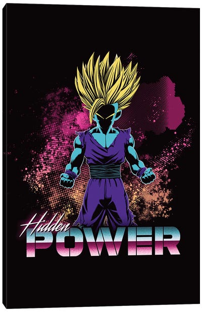 Retro Hidden Power Canvas Art Print - Dragon Ball Z