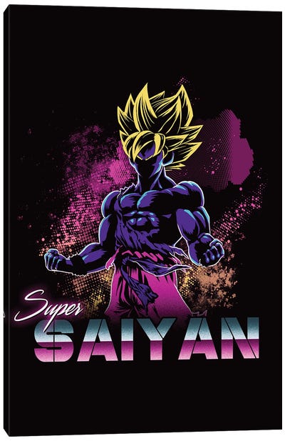 Retro Super Saiyan Canvas Art Print - Anime TV Show Art