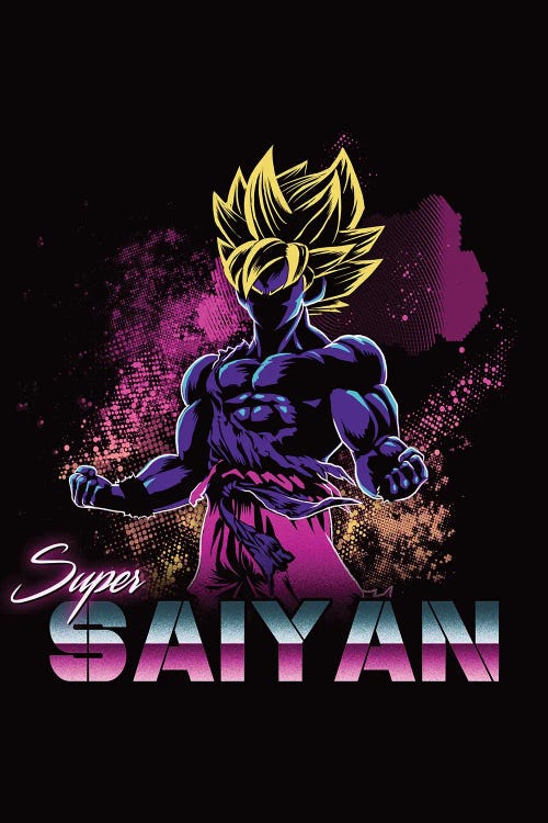 Retro Super Saiyan by Denis Orio Ibañez wall art