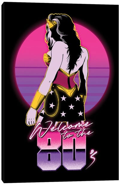 Retro Diana Canvas Art Print - Wonder Woman