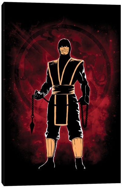 Hellfire Ninja Canvas Art Print - Warrior Art