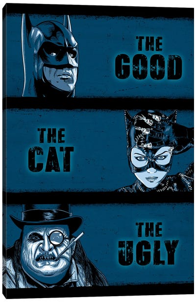 The Good The Cat And The Ugly Canvas Art Print - Superhero Art