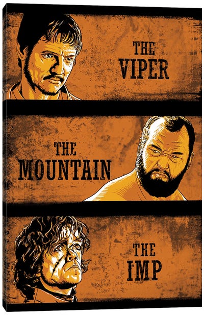 The Viper, The Mountain And The Imp Canvas Art Print - Tyrion Lannister