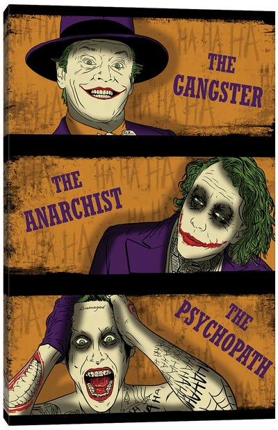 Types Of Clowns Canvas Art Print - The Joker