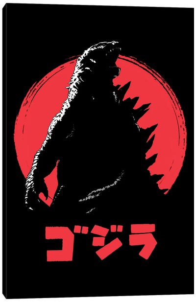 Giant Monster Canvas Art Print - Godzilla