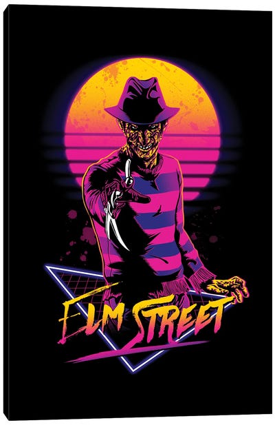 Retro Nightmare Canvas Art Print - Nightmare on Elm Street (Film Series)