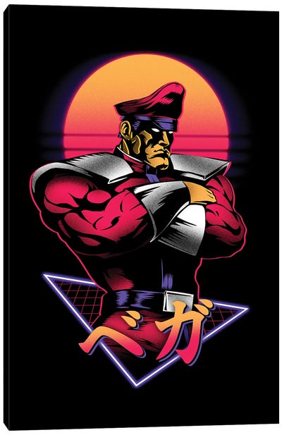 Retro Dictator Canvas Art Print - Street Fighter