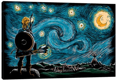 Starry Breath Canvas Art Print - Starry Night Collection