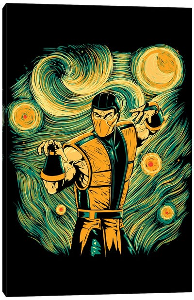 Starry Hellfire Canvas Art Print - Ninja Art
