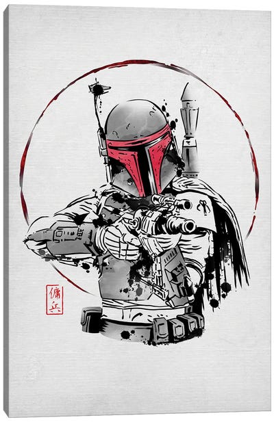 Ink Bounty Hunter Canvas Art Print - Star Wars