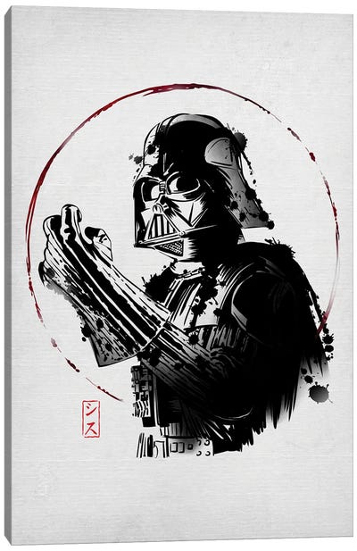 Ink Dark Lord Canvas Art Print - Star Wars