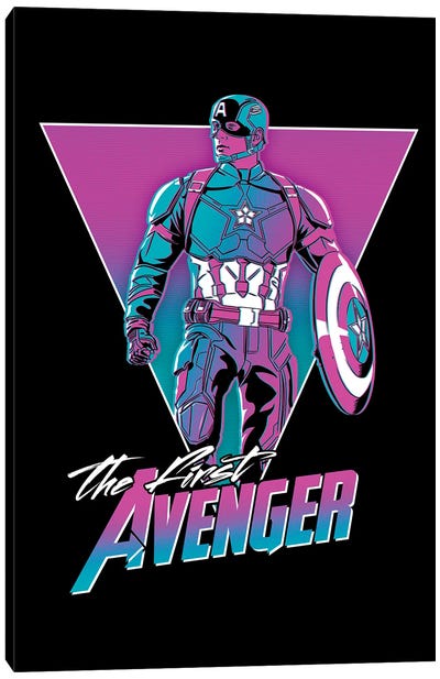 Retro Captain Canvas Art Print - The Avengers