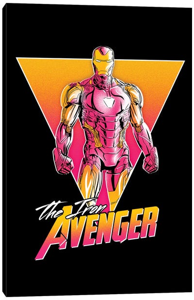 Retro Iron Canvas Art Print - Iron Man