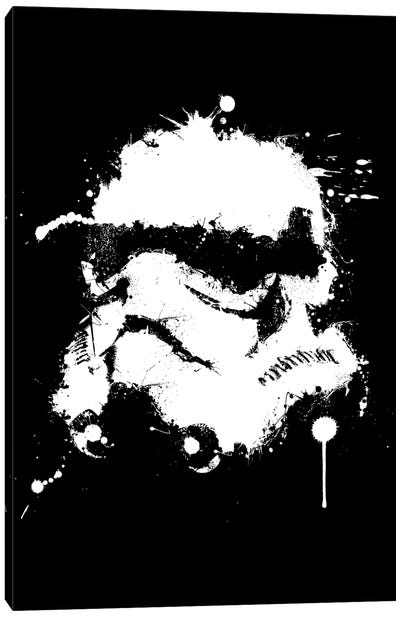 Splattered Helmet Canvas Art Print - Stormtrooper