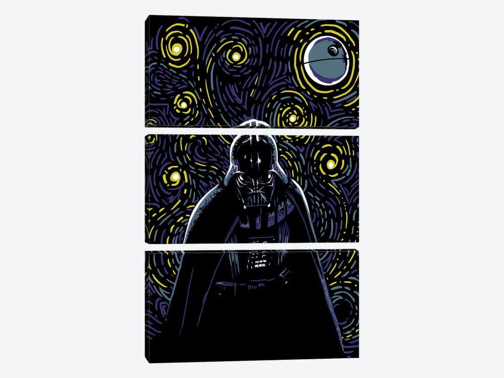 Starry Dark Side by Denis Orio Ibañez 3-piece Canvas Art