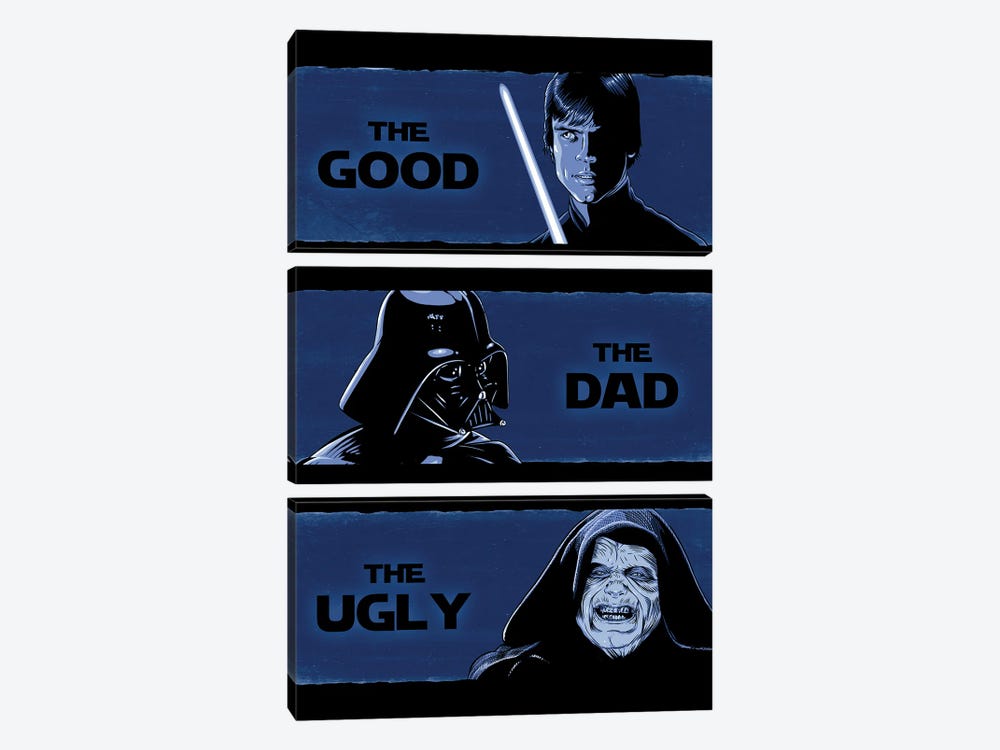 The Good, The Dad, And The Ugly by Denis Orio Ibañez 3-piece Canvas Print