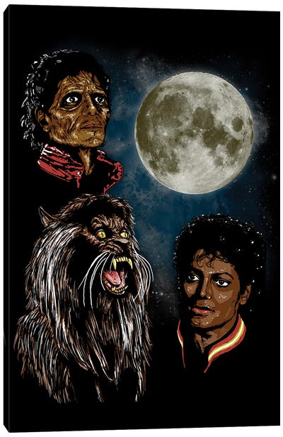 Threeller Moon Canvas Art Print - Michael Jackson