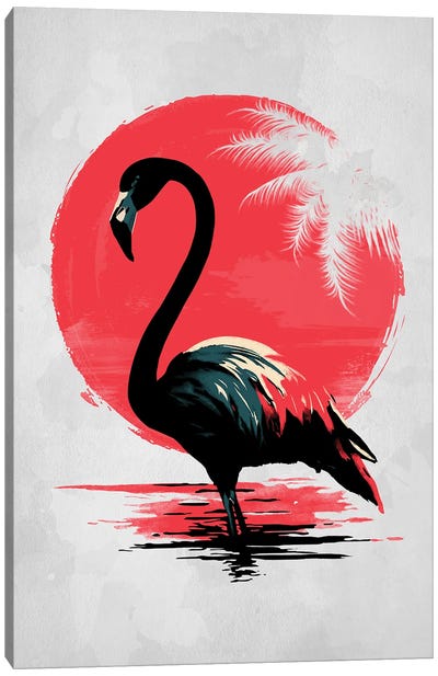 Flamingo Under The Sun Canvas Art Print - Denis Orio Ibanez