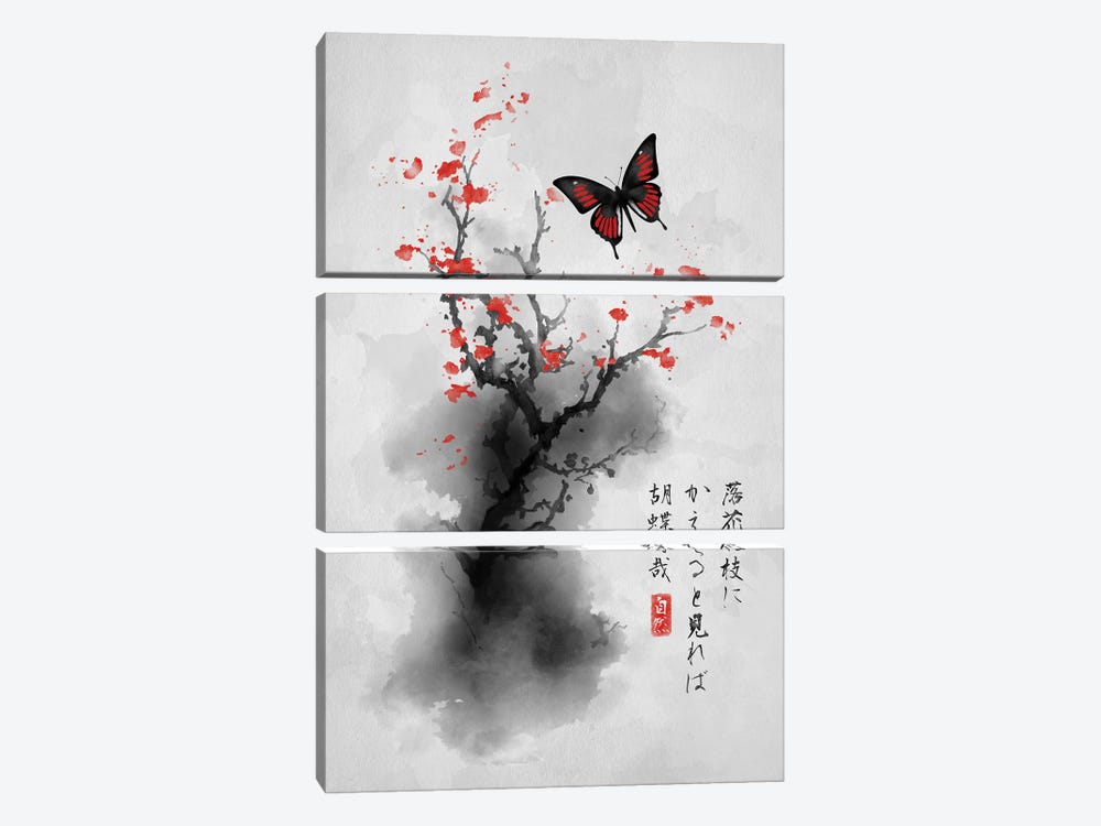 Ink Butterfly by Denis Orio Ibañez 3-piece Canvas Art Print