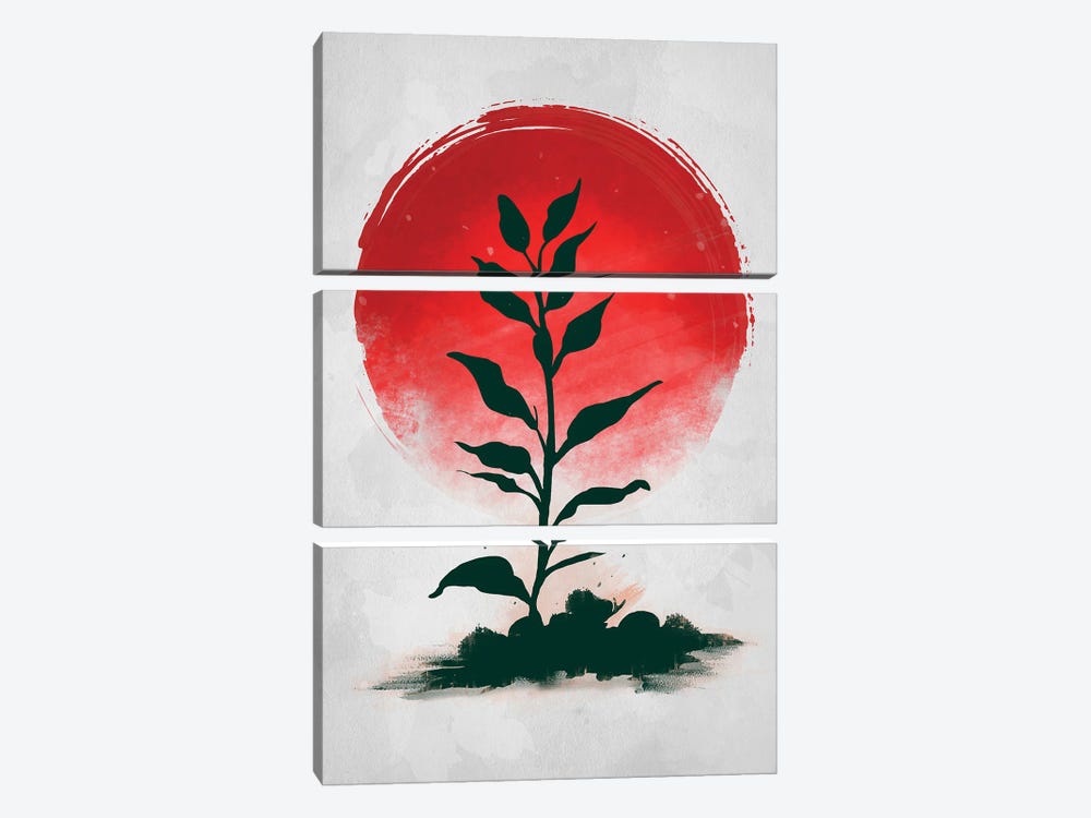 Red Sun Nature by Denis Orio Ibañez 3-piece Canvas Art