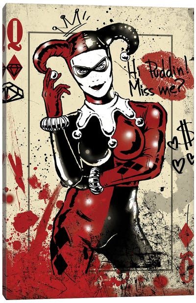 Miss Me? Canvas Art Print - Harley Quinn