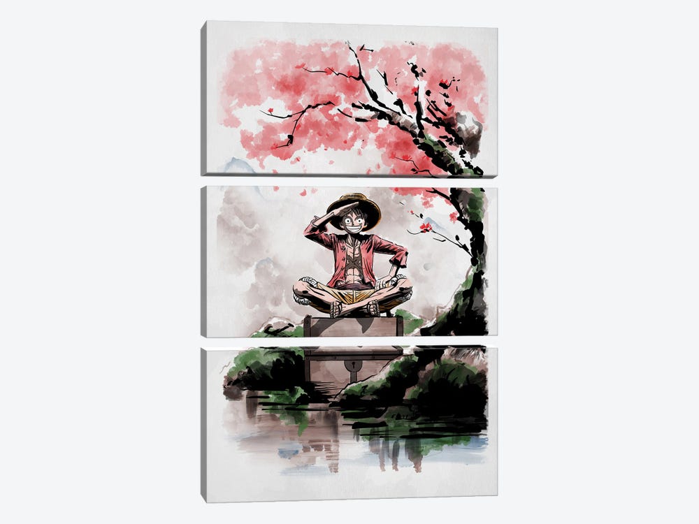 Pirate Under The Tree by Denis Orio Ibañez 3-piece Canvas Wall Art