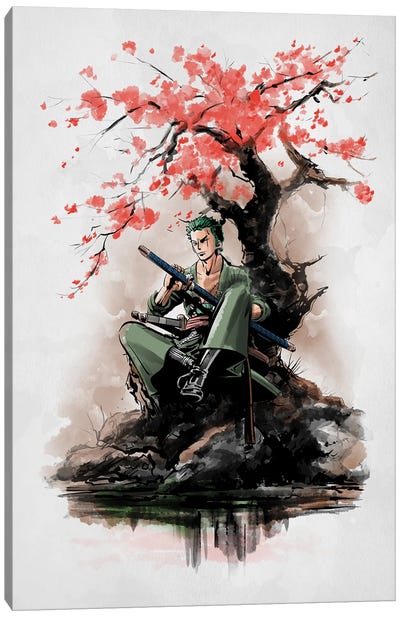 Pirate Hunter Under The Tree Canvas Art Print - Roronoa Zoro