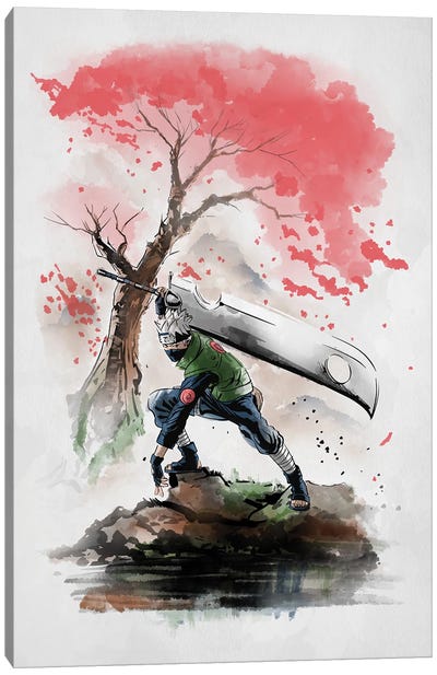 The Copy Ninja Under The Tree Canvas Art Print - Denis Orio Ibanez