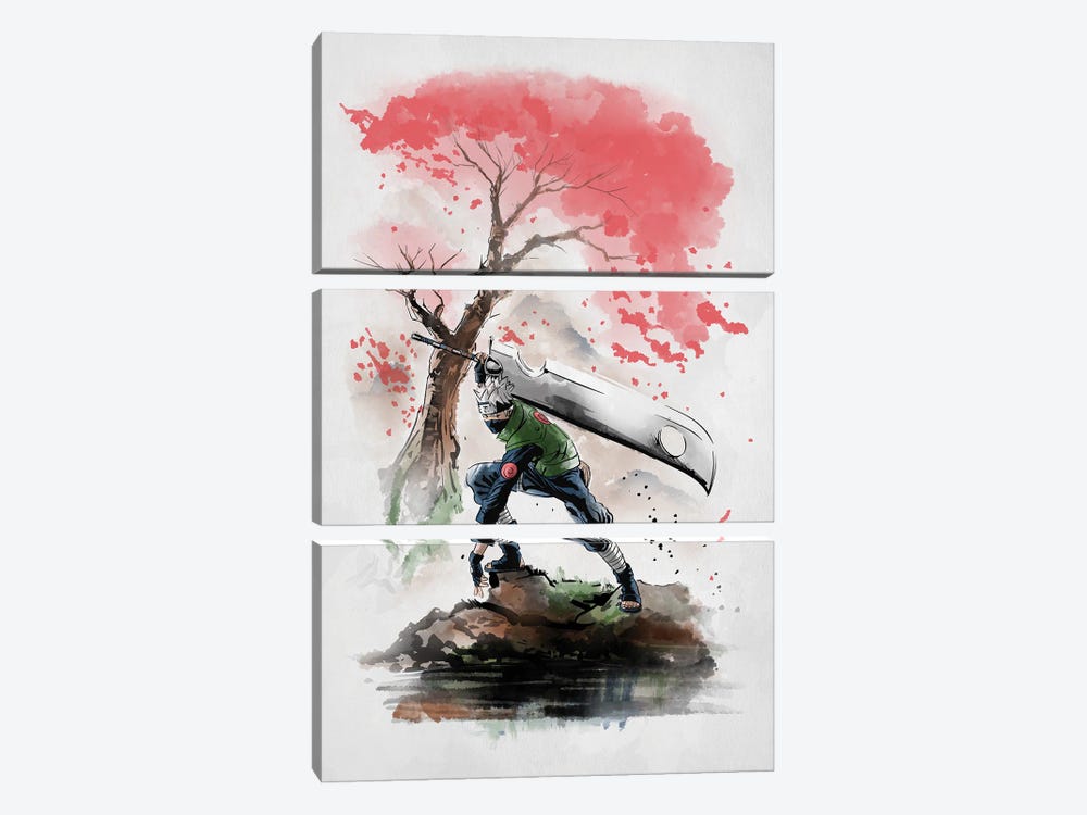 The Copy Ninja Under The Tree by Denis Orio Ibañez 3-piece Canvas Print