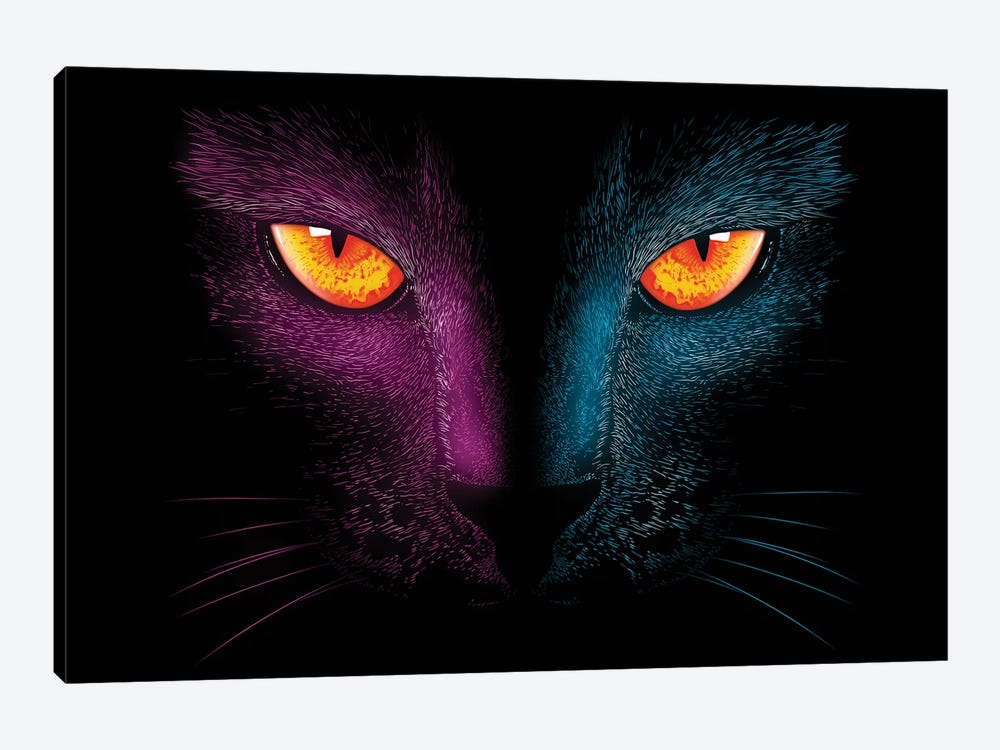Neon Cat by Denis Orio Ibañez 1-piece Canvas Art