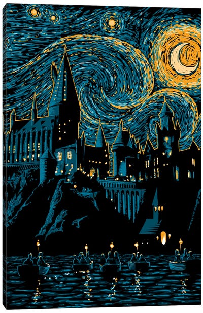 Starry School Canvas Art Print - Starry Night Collection