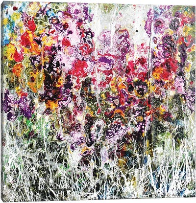 Purple And Flowers Canvas Art Print - Donatella Marraoni