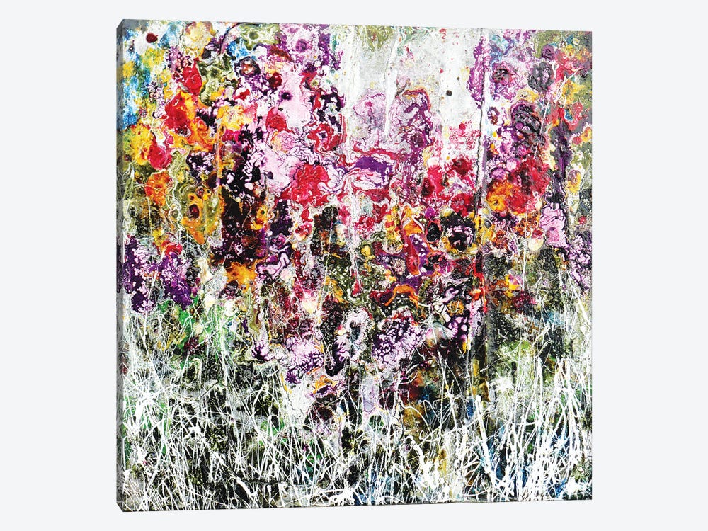 Purple And Flowers by Donatella Marraoni 1-piece Canvas Wall Art