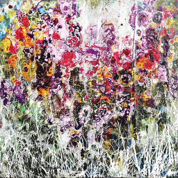 Donatella Marraoni: Purple And Flowers by Donatella Marraoni