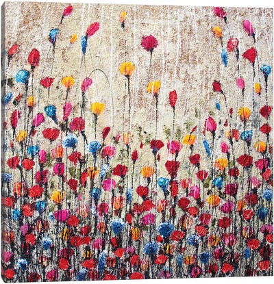 Here's Where The Party's At Canvas Art Print - Textured Florals