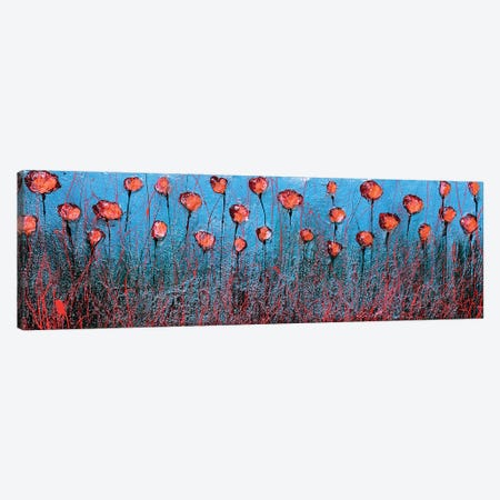 Blu And Poppies Canvas Print #DOM157} by Donatella Marraoni Canvas Wall Art