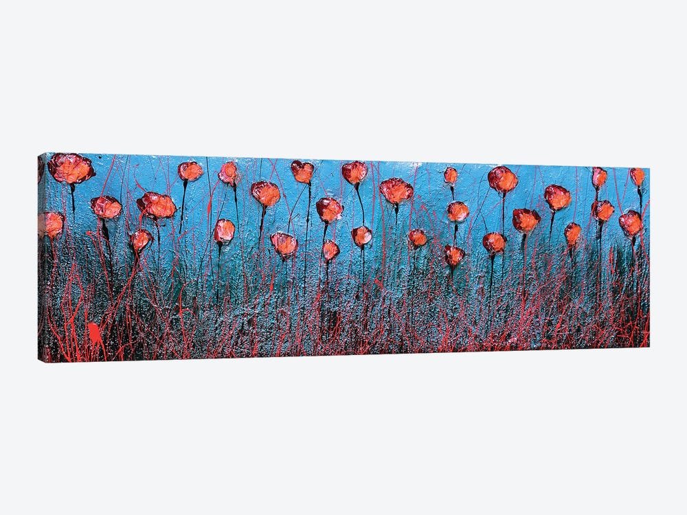 Blu And Poppies by Donatella Marraoni 1-piece Art Print