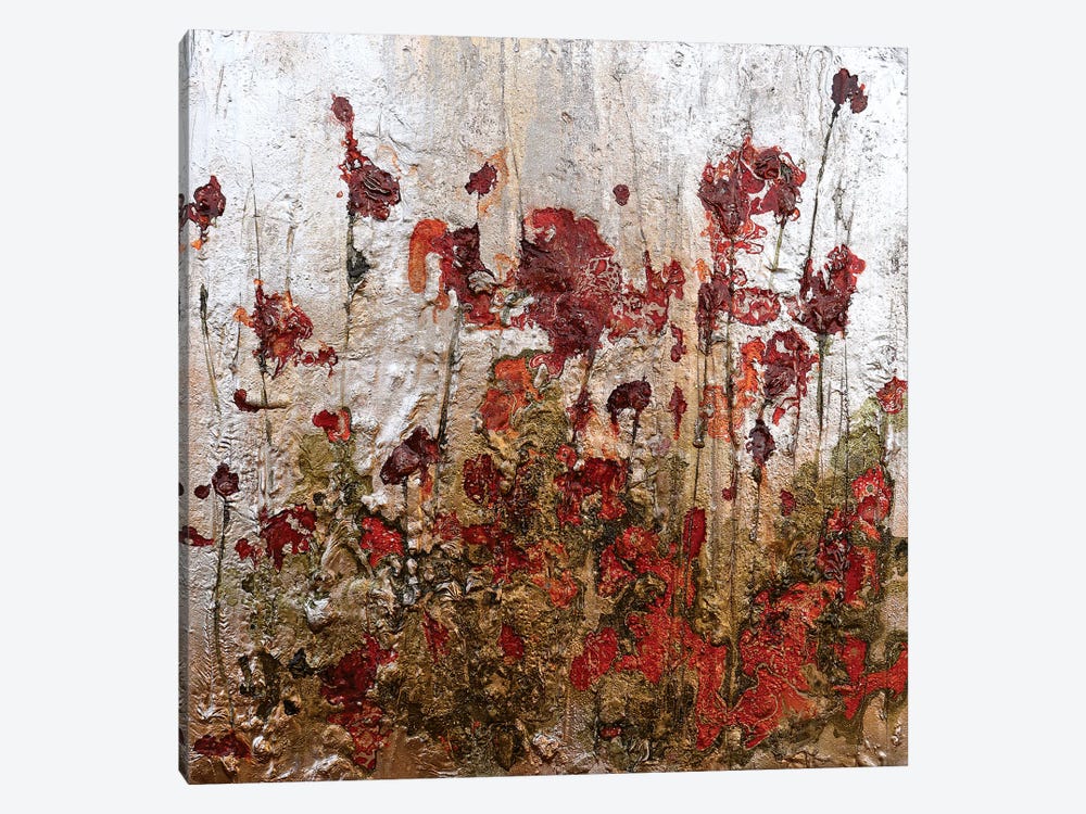 Silver Gold And Poppies by Donatella Marraoni 1-piece Art Print