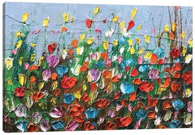 All Together Canvas Art Print - Textured Florals