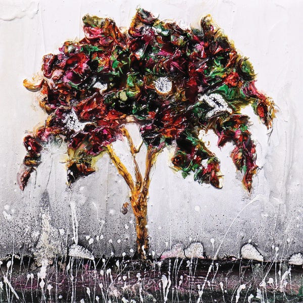 Donatella Marraoni: Red Lovely Tree by Donatella Marraoni