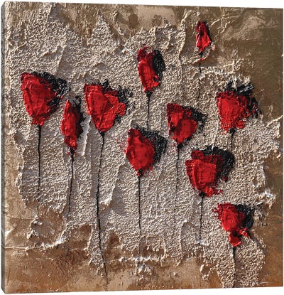 Poppies Gold And Sand II Canvas Art Print - Donatella Marraoni