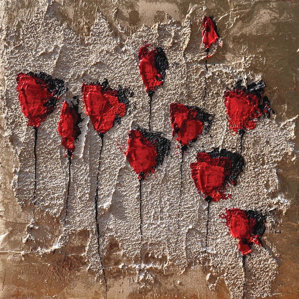 Donatella Marraoni: Poppies Gold And Sand II by Donatella Marraoni